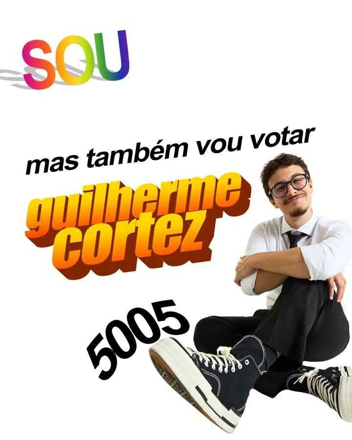 Modelo de arte editável Sou, com espaço para escrever sua frase, Guilherme Cortez 5005